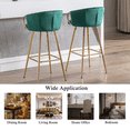 thumbnail image 6 of 30 Inch Velvet Dining Chairs, Modern Dining Chair with Golden Metal Legs, Simple Bar Stool Upholstered Dining Chairs, Accent Desk Chair Dining Room, Kitchen, Vanity, Living Room(Green,Set of 2), 6 of 10