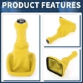 thumbnail image 6 of Unique Bargains 6 Speed Manual Gear Shifter Knob with Cover, Automotive Gearbox Stick Shifter Lever Knob for VW Bora 1999-2005 Plastic Faux Leather Yellow Black, 1 Pc, 6 of 6