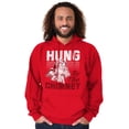 thumbnail image 3 of Xmas Hung By The Chimney Santa Claus Hoodie Hooded Sweatshirt Men Brisco Brands S, 3 of 5