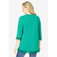thumbnail image 2 of Woman Within Plus Size Pintuck Henley Crochet Trim Tunic, 2 of 4