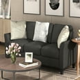 thumbnail image 3 of Cfowner 3-seat Sofa and Loveseat Sofa, Modern Fabric Sofa Set with Sturdy Wooden Legs, Rolled Arm Microfiber Sofa for Bedroom Living Room, 3 of 6
