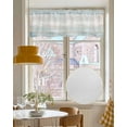 thumbnail image 4 of Blue Wooden Linen Curtain Valance for Bedroom/Bathroom/Kitchen/Living/Dining Room Window,Vintage Shabby Chic Farmhouse Gradient Woodgrain Pocket Topper Drapes Decorative Cafe Drapery Panel 60"x18", 4 of 6