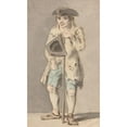 thumbnail image 2 of Louis Philippe Boitard 10x14 Black Ornate Wood Framed Double Matted Museum Art Print Titled: Beggar with Staff Holding Tricorn Hat, 2 of 5