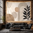thumbnail image 6 of Abstract Leaves With Geometric Arches on Off-White, Serene Minimalist for Boho Decor Lovers, Contemporary Nature Wall Art, Housewarming Gift Tapestry Wall Hanging for Living Room and Bedroom, 6 of 7