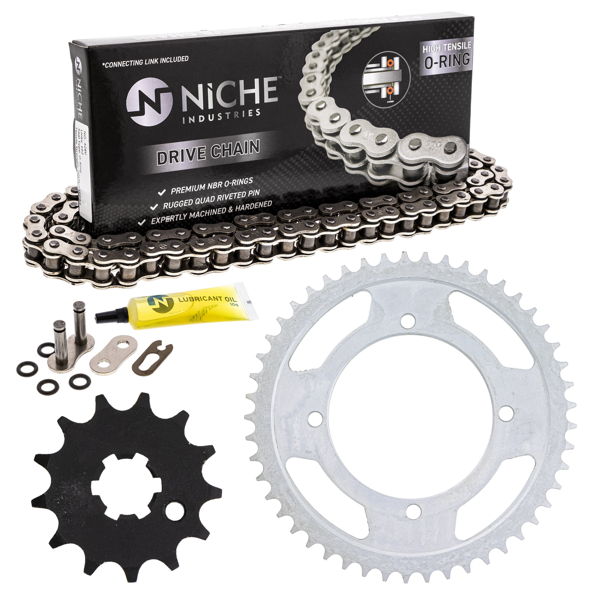 NICHE Drive Sprocket Chain Combo for Kawasaki KX80 Front 13 Rear 49 Tooth 428V O-Ring 120 Links 
