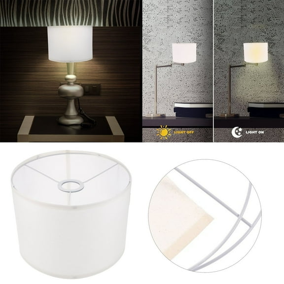 YoeXGDS 1PC White Lamp Shade, Small Drum Lampshade, Replacement Lamp Shade Linen Hand Crafted for Table Lamps Floor Lamps Chandelier Lamp, Retro Lamp Cover 7.5x10 Inch