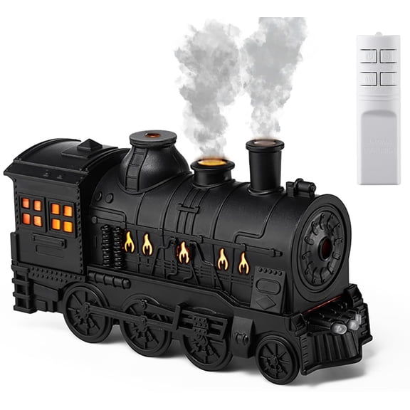 Train Diffusers for Essential Oils, 300ML Essential Oil Diffuser Cool Mist Humidifier Aroma Diffuser with Night Light for Bedroom Desk (Black)