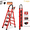 5 step red ladder Thicker, variant on 2/3/4/5-Step Ladder, Lightweight Folding Step Stool with Extra-Wide Anti-Slip Steps, 330 Lbs Capacity, Compact Space-Saving Design for Home, Kitchen.