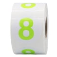 thumbnail image 1 of Hot Green Number 8 Circle Stickers | 1.5" Inches Round | 500 Pack, 1 of 2