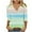 Fall Clothes Mint Green, variant on Womens Plus Size Tops, 3/4 Sleeve Shirts for Women Fall Fashion Loose Fit Ombre Tie Dye V Neck T-Shirts