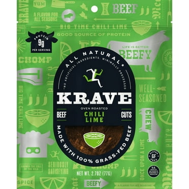Pack of 8, Krave Chili Lime Beef Cuts, 2.7 oz