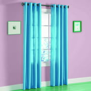 2 PCS SOLID GROMMET FAUX SILK WINDOW CURTAIN DRAPES PANELS TREATMENT MIRA Style GROMMET STYLE IN 108" LENGTH/TURQUOISE