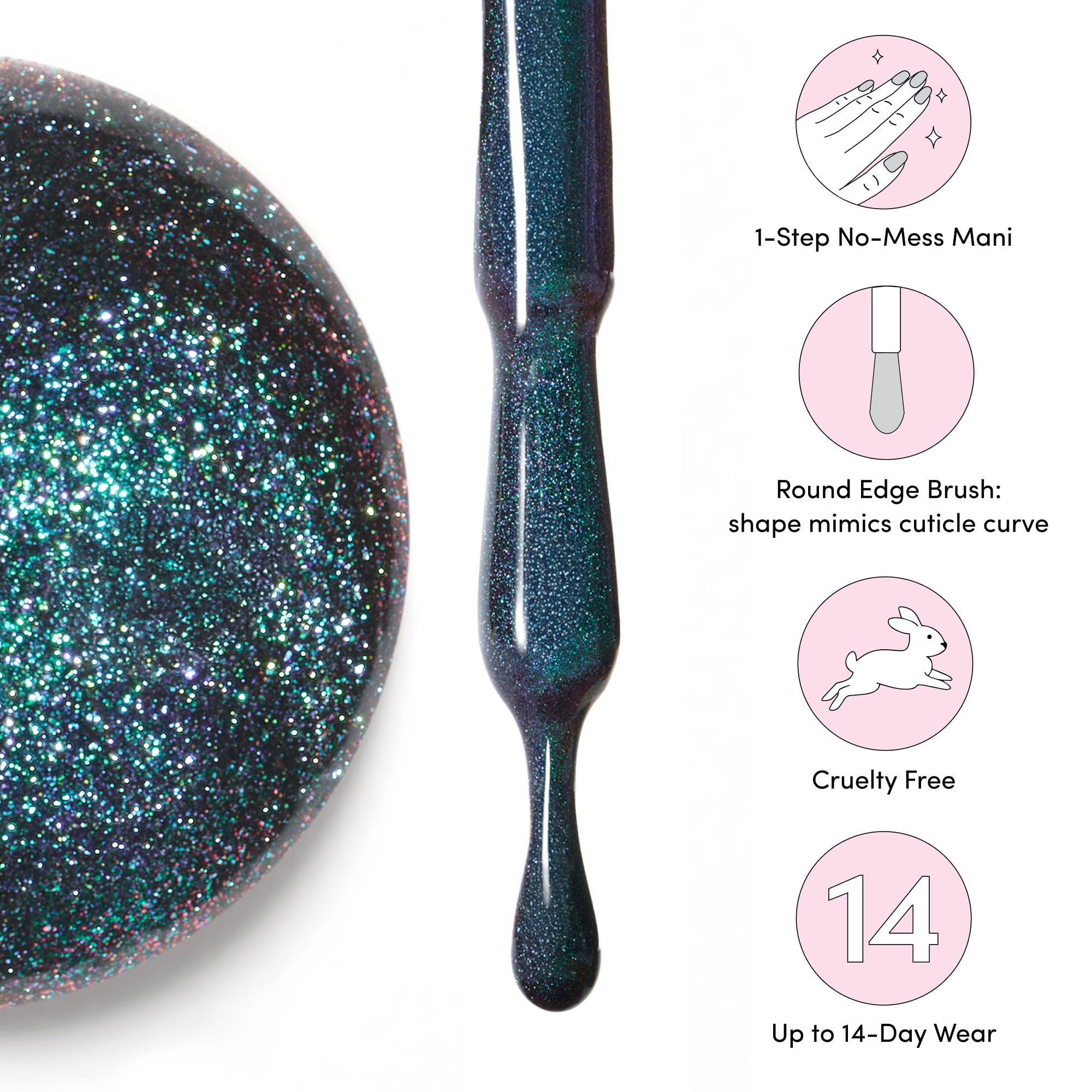 Dashing Diva One Gel Magnetic, Starter Kit with LED Lamp, Magnetic Effects Tool, and Gel Nail Polish, Rogue, 1 10ml / 0.33 fl oz