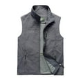 thumbnail image 1 of DPTALR Men's Work Clothes Jacket Solid Color Stand Collar Multiple Pockets Outdoor Sports Photography Leisure Vest Coat, 1 of 2