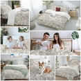 thumbnail image 5 of Farmhouse Light Grey Floral Bedding Duvet Cover Set Queen Size 4 Pieces Linen Boho Paisley Flower Rustic Bedding Set with Zipper Closure, 1 Comforter Cover 90x92 Inches 1 Flat Sheet & 2 Pillow Cases, 5 of 7