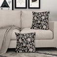 thumbnail image 2 of Black Floral Pillow Covers 18x18 Set of 2 Brown Cream Vintage Flower Block Print Pattern Decorative Throw Pillowcases Outdoor Rustic Farmhouse Square Cushion Cases Decor for Home Couch Sofa Bed, 2 of 7