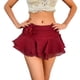 thumbnail image 1 of Minifalda sexy para mujer: diseño con volantes, decoración floral, corte acampanado, tejido de gasa, ideal para vacaciones de verano, playa y outfits informales, tallas S/M/L/XL, 1 of 8