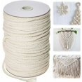 thumbnail image 1 of Cuerda de macramé de 5 mm, 100 m, cuerda de algodón natural para tejer, colgar, decoración de plantas DIY (Beige), 1 of 5