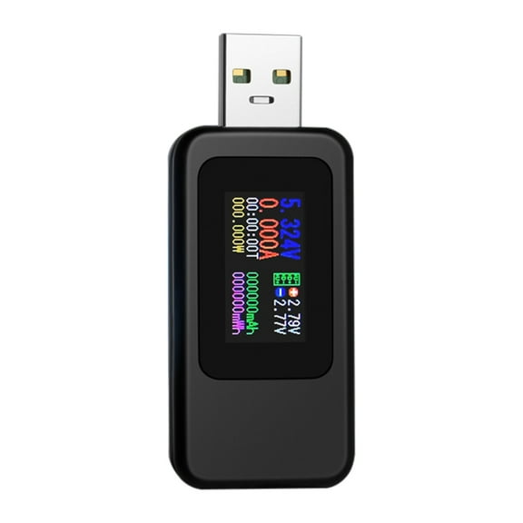 Bouanq Smart Electronics USB Power Meter DC 4-24V 5A LCD USB A&C Voltage Current Display USB Tester Multimeter Test Speed Of Charger Cables Capacity Of Power Bank, QC 2.0 3.0