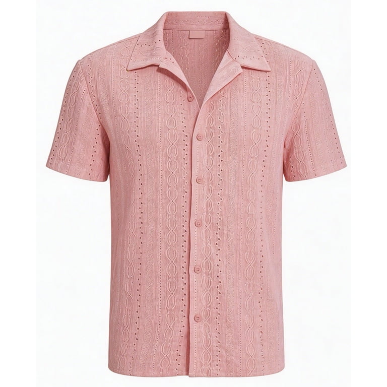 Iceglad Men's Hollow Out Casual Shirt photo 8