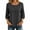Black, variant on Tnhcen Women Boho Blouse 3/4 Puff Sleeve Floral Embroidered Top Round Neck Casual Loose Fit Solid Color A Line Summer Spring Shirt for Women Daily Vacation