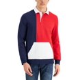 thumbnail image 1 of Club Room Men’s Colorblocked Rugby Shirt, Red, S, 1 of 3