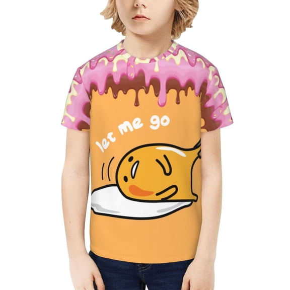 Gudetama Kids T-Shirt 3d Printed Graphic T-Shirts Boys And Girls Short Sleeve Shirts For Youth Kids X-Small