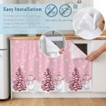 thumbnail image 5 of Pink Christmas Cabinet Curtain 28"Wx51"L,Dustproof Storage Cabinet Curtain with Self Adhesive Tape,Winter Snowman Pine Tree Snow Scene Tall Pantry Cover Drape for Kitchen,Laundry Room,Utility Closet, 5 of 9