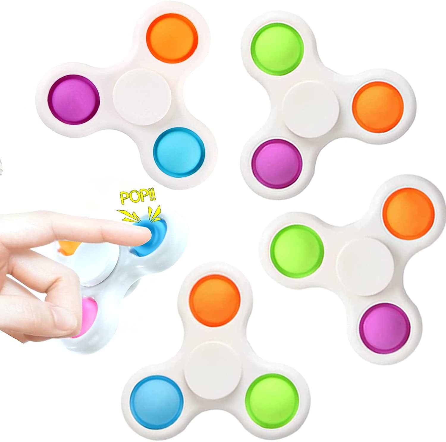 Simple Dimple Fidget Spinner Pop It Bubble Push Pop Spinner Sensory Stress Toy 