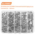 thumbnail image 5 of Juego De Tornillos Para Madera #6 X 1/2"" 5/8"" 3/4"" 1"" 1-1/4"" Helifouner 160 Piezas Phillips Cabeza Avellanada Tornillos Autorroscantes Kit Surtido Tornillos Phillips Cabeza Plana Para Madera Acer, 5 of 5
