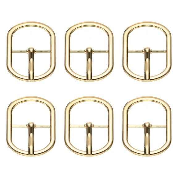 Uxcell Single Prong Buckle, 6 Pcs 1 Inch Adjustable Metal Roller Buckle Oval Center Bar Buckle Belt Buckle for Bags DIY Crafts Purse Straps Shoe Belts Making Accessories, Gold Tone