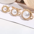 thumbnail image 5 of Silk Scarf Buckle Elegant Scarf Accessory Scarf Button with Faux Pearl Decor Polished Electroplated Hollow Out Flower Shape Luxury Exquisite Lightweight Stainless Scarf Ring, 5 of 5