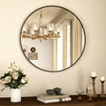 thumbnail image 2 of Abble 32" Wall Mirror Round Vanity Mirror Aluminium Framed Circle Bathroom Mirror Modern Wall Mirror, Black, 2 of 7
