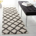 thumbnail image 5 of SAFAVIEH Layla Geometric Plush Shag Area Rug, Ivory/Dark Grey, 8'6" x 12', 5 of 8