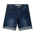 thumbnail image 2 of CULTURA AZURE  Little Boy's Roll-Up Denim Shorts 2-Pack, Dark Blue/White, 7, 2 of 8
