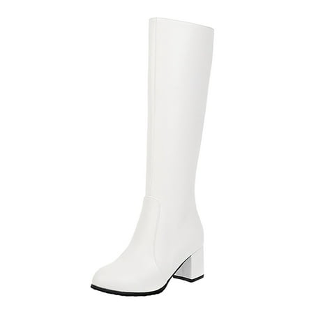 

New Arrivals Soft Women Boots 2022 Womens Autumn And Winter New Round Thick Heel Leather Side Zipper Middle Boots