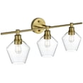 thumbnail image 2 of Gene 3 light Brass and Clear glass Wall sconce, 2 of 7