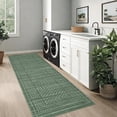 thumbnail image 6 of Washable Kitchen Runner Rug 2x8, Green Runners for Hallway, Non Slip Boho Soft Bathroom Stain Resistant Throw Mat Bordered Carpet Runner for Laundry Entryway Bedroom 2'x8' Green, 6 of 8