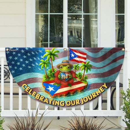 Garden Flag Puerto Rico 250th Anniversary Celebrating Our Journey, Island Pride, 12x18 POLE NOT INCLUDED