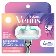 Venus Extra Smooth Midnight Women's Razor Blade Refills, 4 count