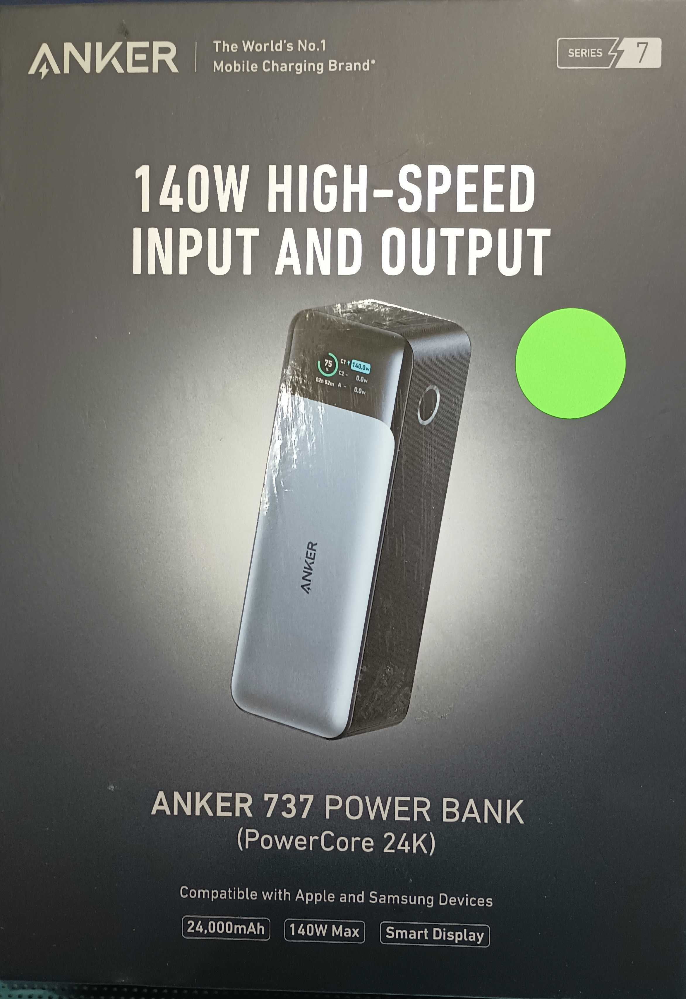 【新品未開封】Anker Power Bank 25000mAh ブラック Anker Power Bank (25000mAh, Built-In & 巻取り式USB-Cケーブル
