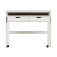 thumbnail image 3 of Pemberly Row Contemporary Extendable Wood Console Desk in White, 3 of 19