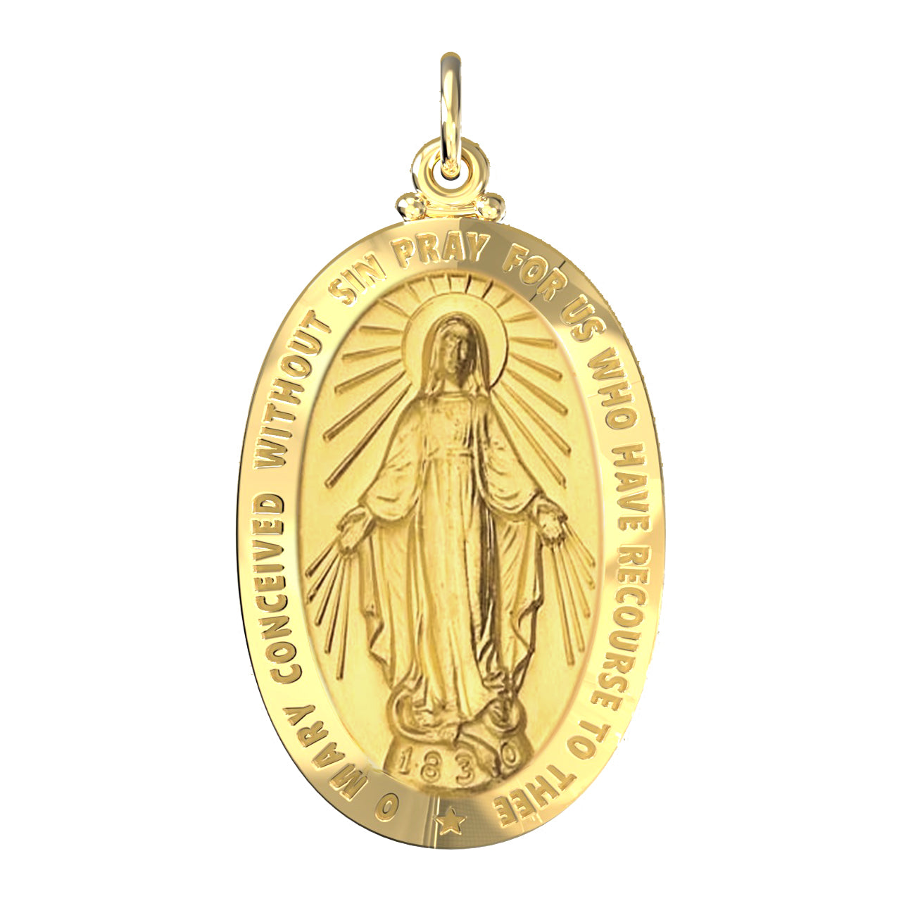 Virgin Mary Pendant 14k Yellow Or White Gold Virgin Mary Medal Pendant ...