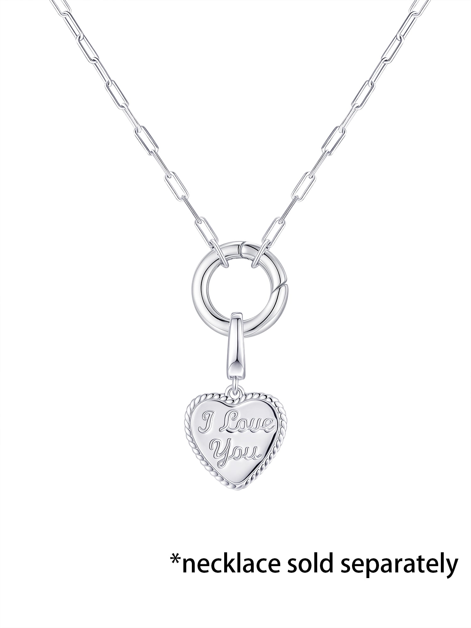 Brilliance Fine Jewelry I Love You Charm Heart in Sterling Silver