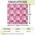 thumbnail image 2 of Pink Plaid Baseball Pattern Square Fitted Tablecloth with Elastic Edge,Square Table Cover,Washable Elastic Table Cover for Home Kitchen Party Decor 36"x36", 2 of 6