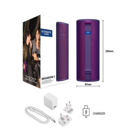 Ultimate Ears - MEGABOOM 3 Portable Wireless Bluetooth Speaker with Waterproof/Dustproof Design - Ultraviolet Purple