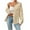 Khaki, variant on Womens Casual Cotton Linen Shirt Shacket Solid Lapel Fall Trendy Loose Blouse Long Sleeve Button Down Outwear with Pockets
