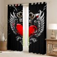 thumbnail image 2 of Castle Fairy Princess Queen Crown Blackout Curtains Set of 2 (52x84 Each) for Teens Adults,Love Heart Print Angle Wings Window Curtains,Gothic Valentine's Day Curtains and Drapes Room Decor, 2 of 6