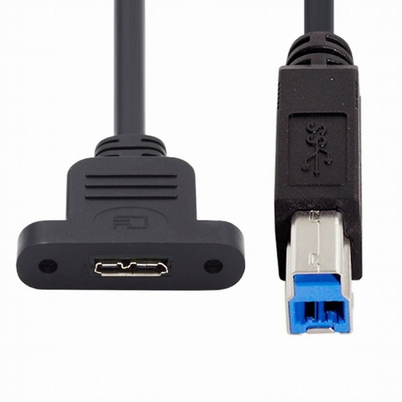 Chenyang Type-B USB 3.0 Male to Micro 3.0 Type-B Female Screw Mount Type Extension Cable 5Gbps