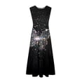 thumbnail image 4 of Viikei Casual Tiered Short Sleeve Dress,Ladies' Round Neck Sleeveless Mid Calf Double Pocket Printed Dress Multicolor XXL, 4 of 5